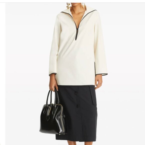 Tory Burch Contrast-stitch poplin tunic, Size 4 - Picture 2 of 7
